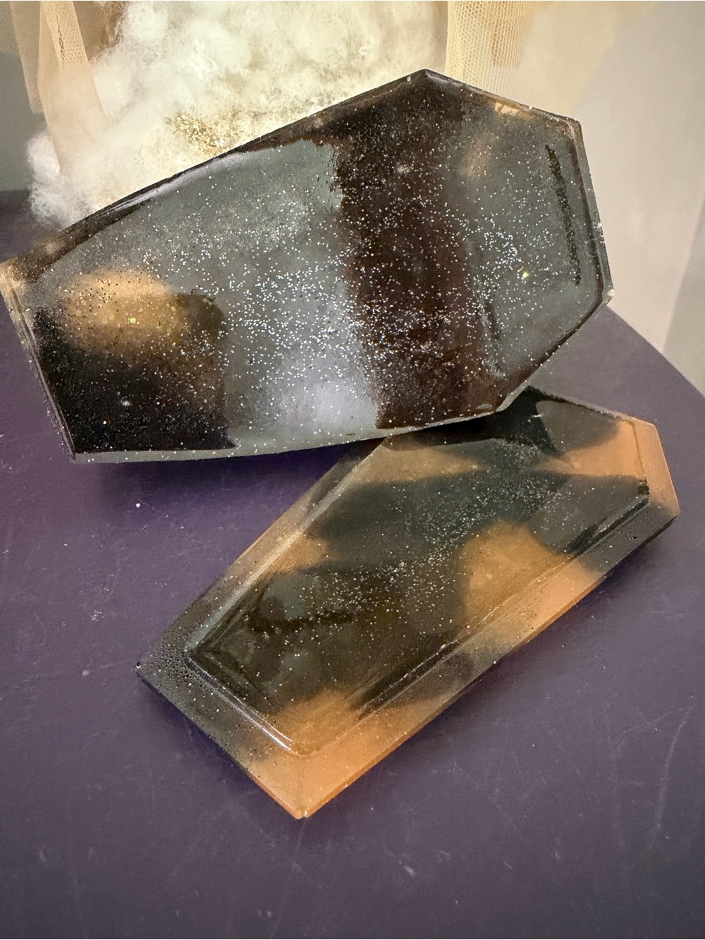 Gothic Resin Glitter Coffin Trinket Box - Picture 3 of 5
